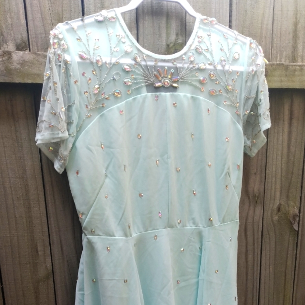 Frock & Frill Fancy Sea Foam Long Dress Size 14.New With Tags.